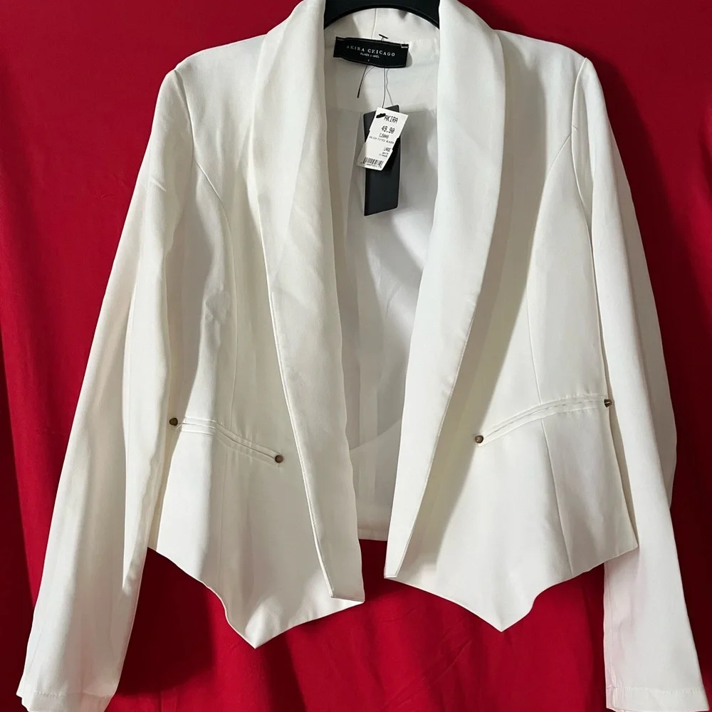 AKIRA White Women's Blazer - Picture 1 of 5